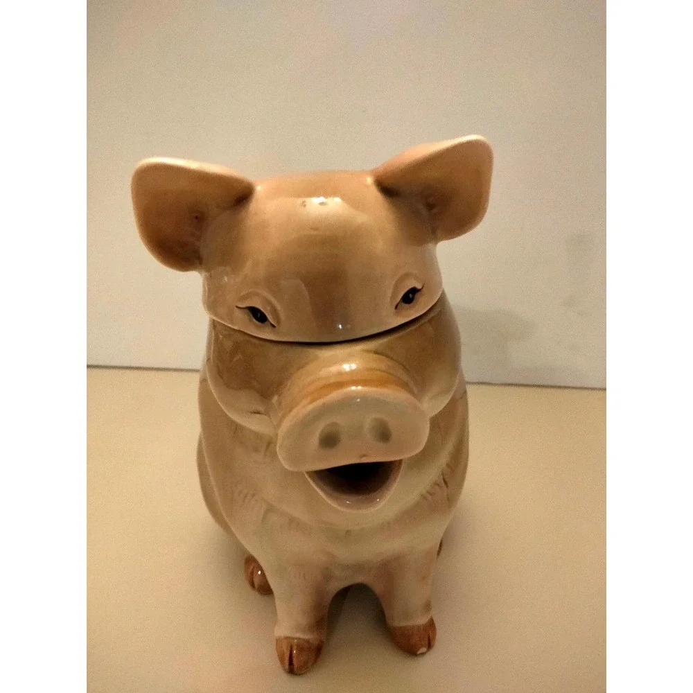Vintage 1983 Otagiri Japan Pig teapot 6 3/4" tall - Picture 3 of 9